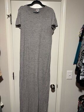 LuLaRoe Gray Short-Sleeve Maxi Dress